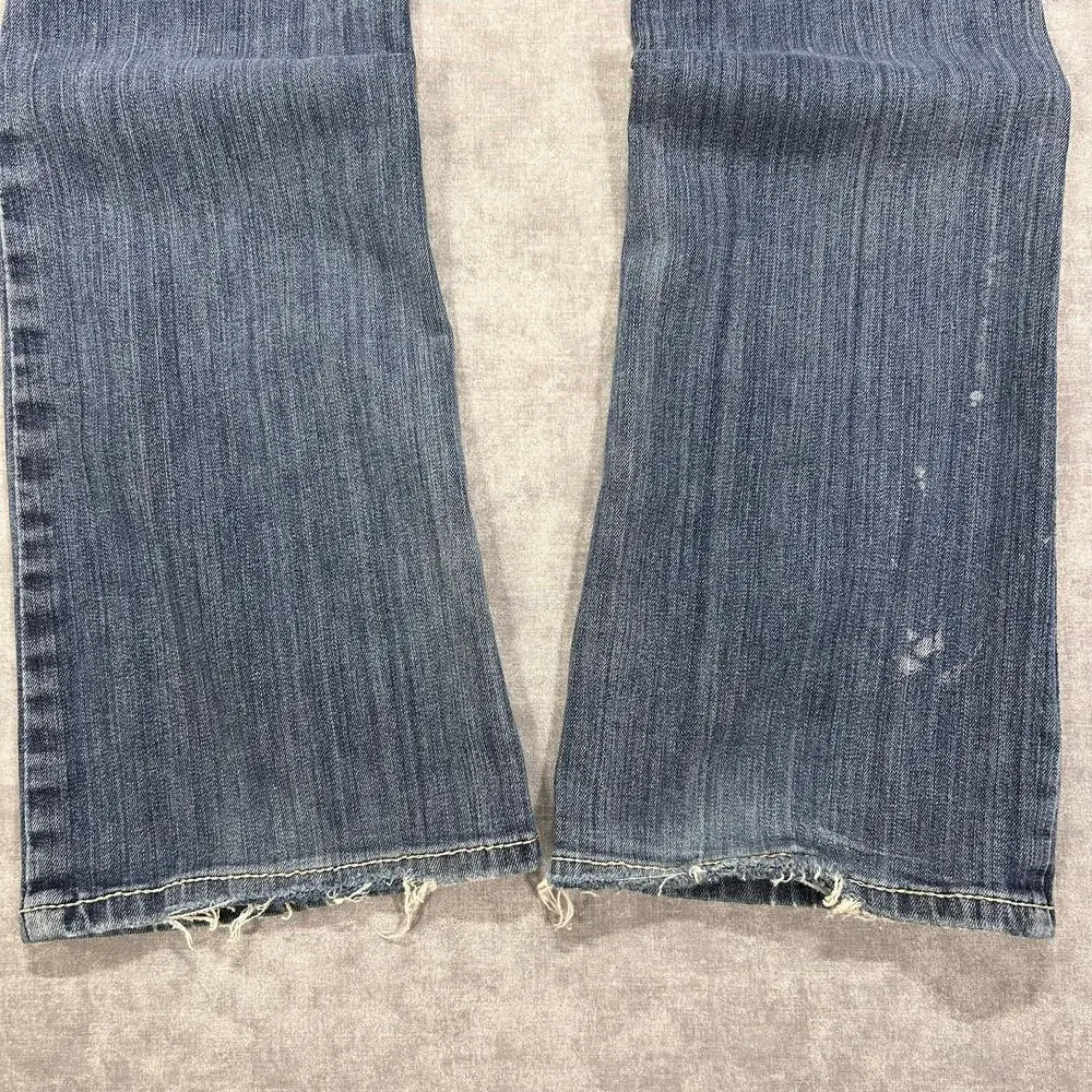 Ariat Denim Embroidered Studded Low Rise Bootcut Jeans Turquoise Wms 29 Western